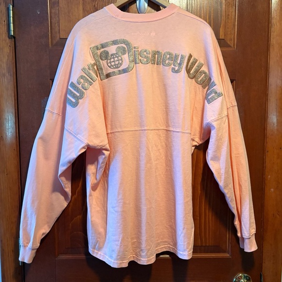 Walt Disney World WDW 1971 Spirit Jersey Peach Rose Gold Glitter Women’s M - Picture 8 of 8